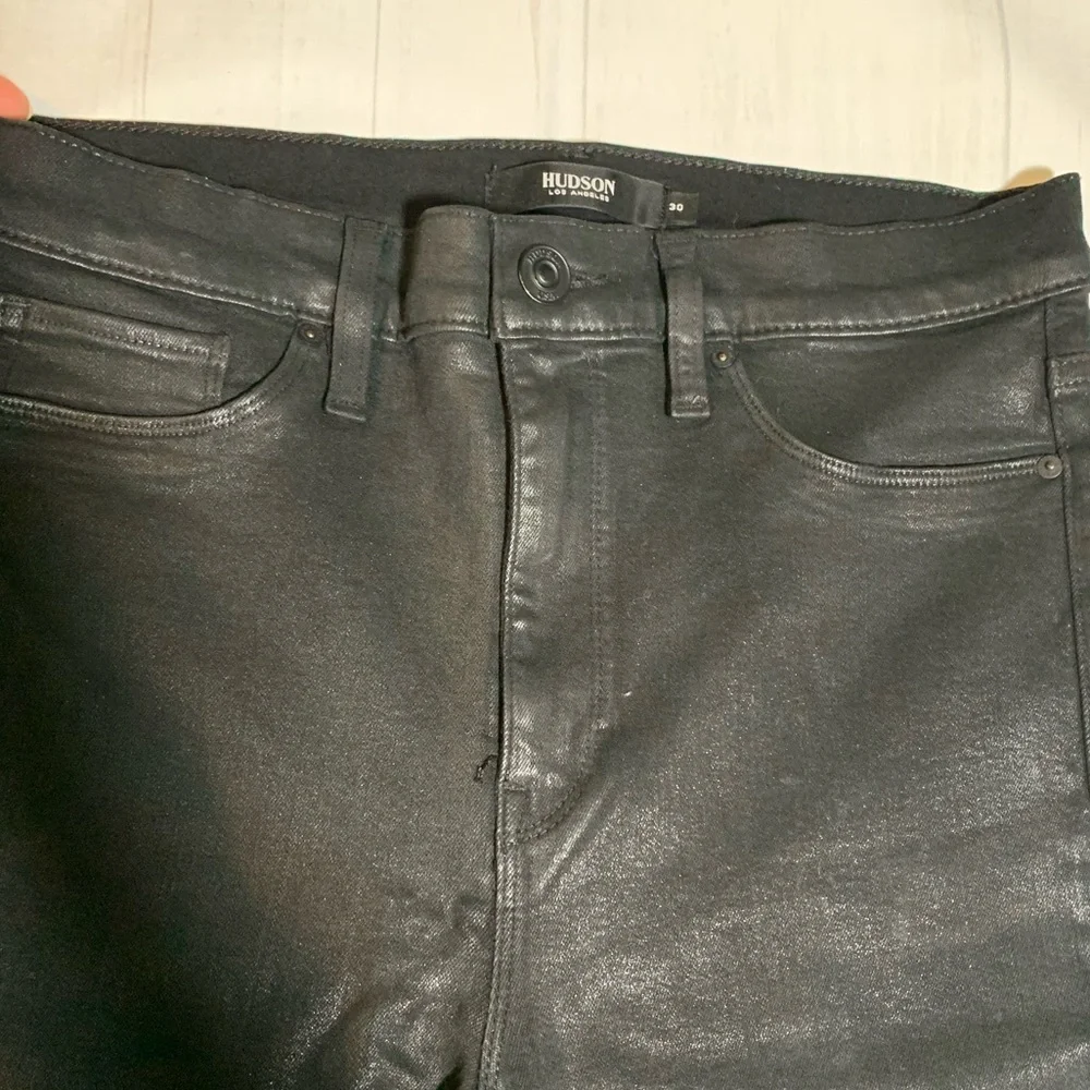 HUDSON high rise black shimmer pants. Bootcut. Size 30. - Picture 6 of 10